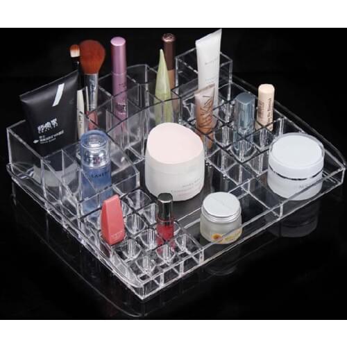 Transparent Acrylic Makeup Organizer Lipsticks Makeup Brush Holder Power Box Beauty Blender Sponge Holder Case for Cosemtic