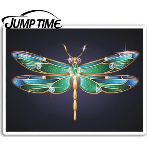 Jump Time Pretty Dragonfly Fly Vinyl Stickers Laptop Travel Sticker Gift Car Assessoires Window Decals Car Wrap DIY