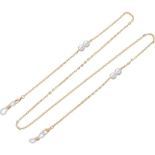 1pcs Eyeglass Strap Fake Pearl Glasses Hanging Chain Fashion Sunglasses Spectacles Holder Neck Cord Glasses Slip Metal Chain
