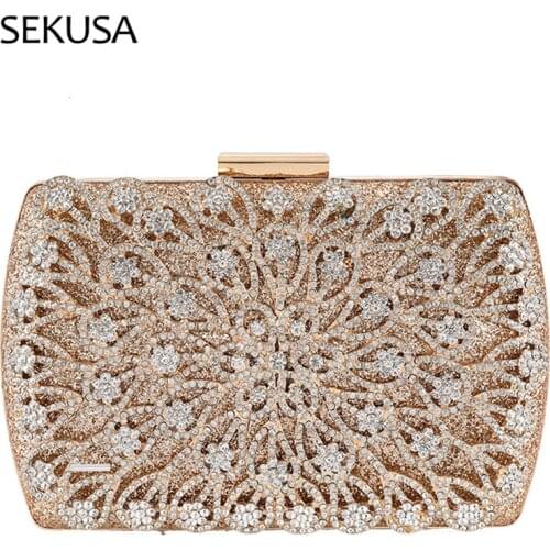 Hollow Out Luxury New Evening Bags Diamonds Party Handbags Dinner Female 2020 Ladies Purse Bags