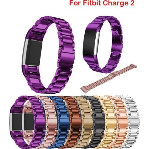 Luxury Brand Stainless Steel Watchband for Fitbit charge 2 Watch Strap Smart Watch Wristwatch For Fitbit Band with Connector