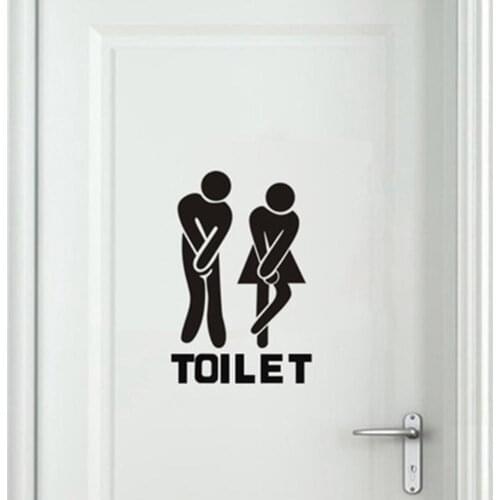 Women Men Self-Adhesive Removable Wall Door Sticker Toilet Sign Decal Decor Home Decoration