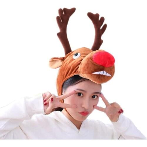 Elk hood hat plush hat toy children Adult birthday stuffed gift