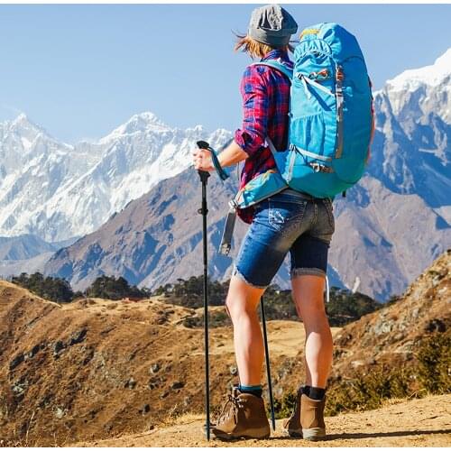 Trekking pole Mountain climbing stock Lightweight 5-stage telescopic shaft Aluminum alloy Mountain climbing Cane Unisex