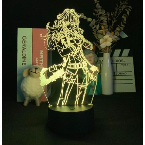 3D Led Nightlight Game Night Light Diluc Figure Desk Lamp Genshin Impact Gift for Kids Room Decor Bedside Smart Phone Control