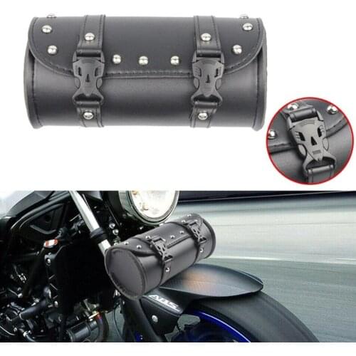 Waterproof Leather Motorcycle Fork Bag Saddlebags Black Handlebar Bag Motorcycle Electric Bicycle Accessories