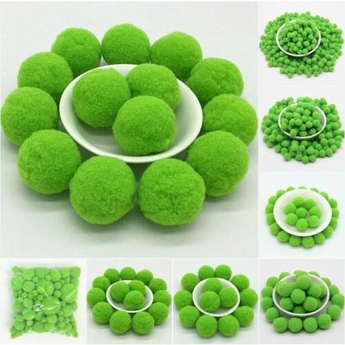 Fruit Green Pompoms 8/10/15/20/25/30mm Fur Plush Ball Craft DIY Soft Pompon Wedding Home Garment Sewing on Cloth Accessories 20g