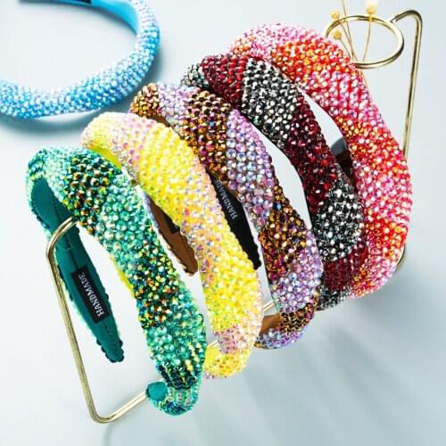 2021 Women Thick Head Hoop Multi Colors Padded Headbands Wide Elastic Hair Hoops Sponge Hairband Fashion Hair Accessories Wholes