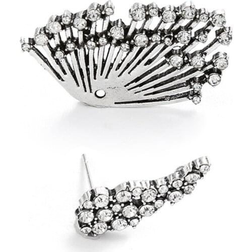 SUMENG 2021 New Fashion Statement Crystal Stud Earrings For Woman Punk Rock Boucle Vintage Jewelry Dazzling Cubic Zirconia