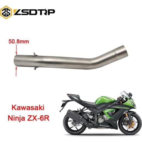 ZSDTRP Motorcycle Exhaust Middle Pipe For KAWASAKI ZX6R ZX-6R 2009-2014 Without Exhaust