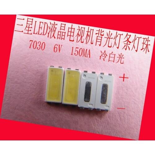 100piece/lot FOR repair Samsung tcl LCD TV LED backlight Article lamp SMD LEDs 7030 6V Cold white light emitting diode