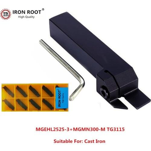 1P MGEHR2525-3 / MGEHL2525-3 Grooving Tool Holder + 10P MGMN300 CNC Carbide Insert Metal Lathe Cutting Turning