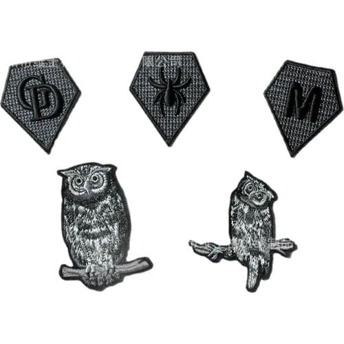 20pcs/lot 3d Luxury Sew Embroidery Patch Black Spider Owl Diamond Letter Clothing Decoration Sewing Accessory Craft Diy Applique