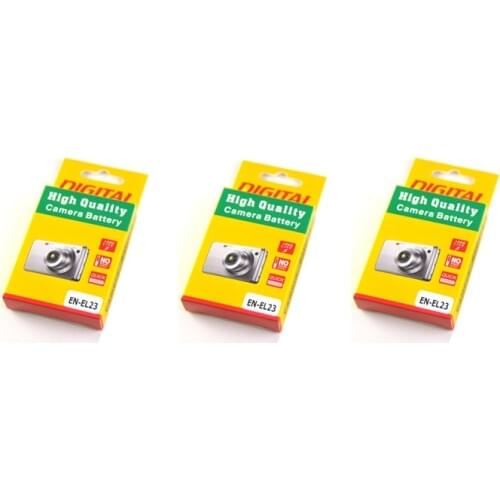 3pcs/Lot EN-EL23 ENEL23 EL23 Equivalent Camera Batteries for Nikon COOLPIX P600, P610, B700, P900, and S810c Cameras