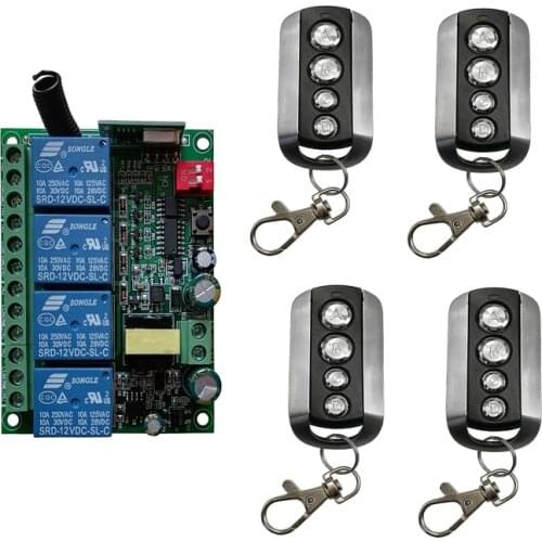 433Mhz 315MHZ Remote Control Switch for Light,Door, Garage Universal Remote AC110V 220V 230V 4CH Relay Receiver and Controller