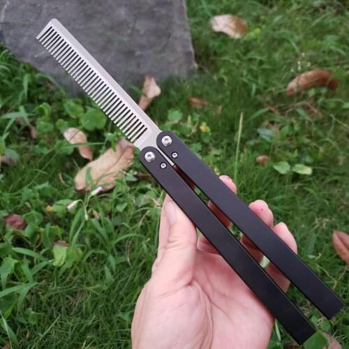 7 Colors TheOne SQUID Trainer Comb Channel Butterfly In Knife 440 Blade One-piece Aluminum Handle Hunting Folding Pocket Knifes