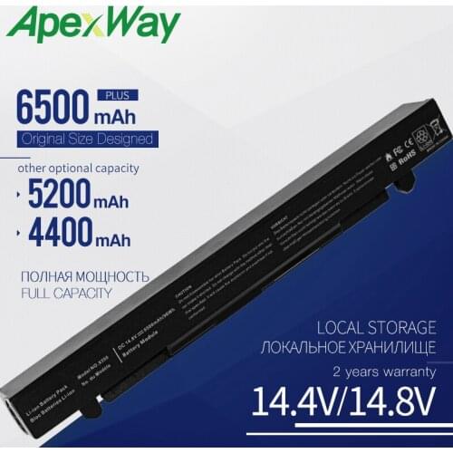 ApexWay 14.4V A41-X550 Laptop Battery For Asus X550C X452E X450L A41-X550A X550 A450 A550 F450 R409 R510 X450 F550 F552 K450