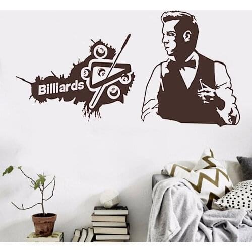 Billiardroom Table Tennis Room Bar Entertainment Club Shop Background Wall Decor Vinyl Removable FM-202