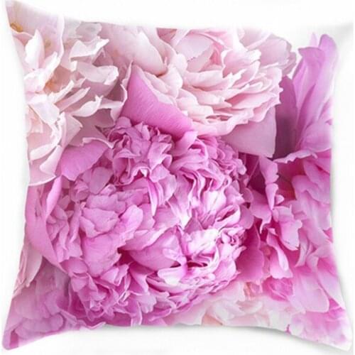 45x45cm 3D Pillowcase Rose Printed Pillow case Pillow Cover Throw Pillow Case Living Room Bed Room lily Artificial Flower Peony