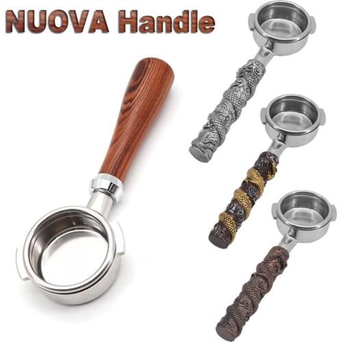 Coffee Machine Handle Bottomless Filter Holder Stainless Steel Espresso Coffee Maker Parts Filter Holder For NUOVA Accessory
