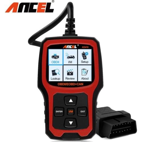 ANCEL AD410 OBD2 Scanner Live Data OBD 2 Code Reader EOBD OBDII Car Diagnostic Tool Multi Languages Free Update OBDII Scan Tool