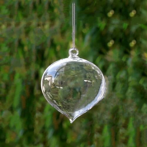 Different Shaped Glass Pendant Christmas Day Tree Ornament Transparent Cone Drop Onion Hanger Home Decoration