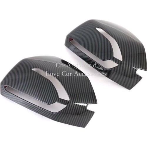 For Hyundai Palisade 2019 2020 Carbon Fiber Door Body Rear View Mirror Cover Rearview Frame Decoration Trims Car Accessories