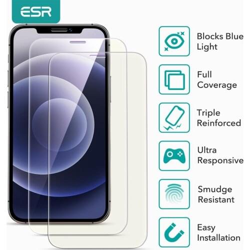 ESR Screen Protectors for iPhone 12 Pro Anti Blue-Ray Full Cover Tempered Glass for iPhone 12 Mini Protective Glass Privacy Film