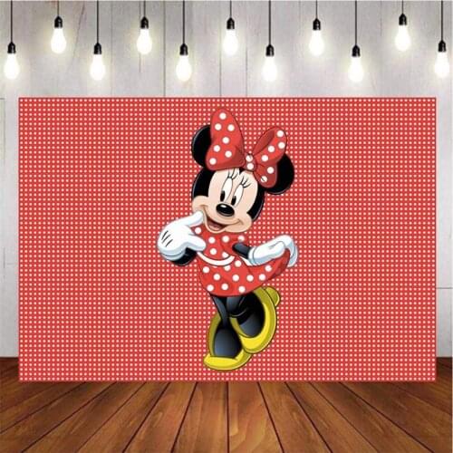 Customize Cartoon Red Dot Mouse Photography Background Backdrop Birthday Party Decoration Wallpaper Tapestry Photo Studio