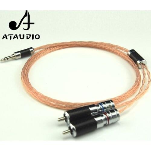ATAUDIO Hifi 3.5mm to 2rca Cable Pure OCC High Quality 3.5mm Male to 2 RCA Male Aux Cable