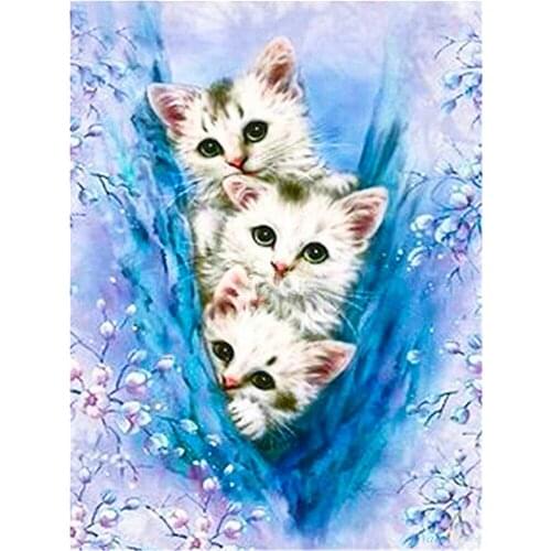 Cat Animal DIY Embroidery 11CT Cross Stitch Kits Craft Needlework Set Printed Canvas Cotton Thread Home Decoration Hot Design