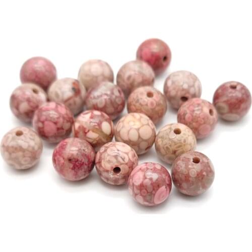 Natural Red Chrysanthemum Round Loose Spacer Beads 8mm Making Bracelet Necklace Jewelry Accessories