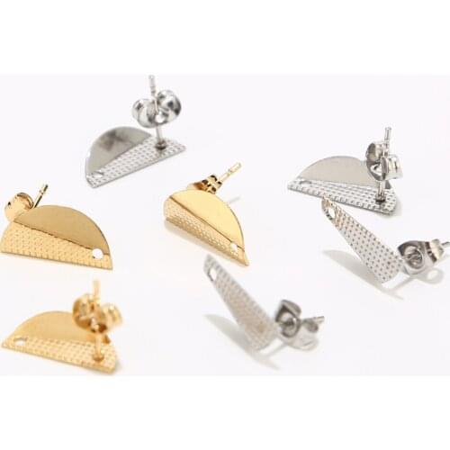 New arrived silver/gold tone 316L stainless steel Earrings Loops Studs Posts 10pcs/lot