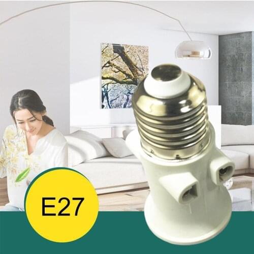 Fireproof E27 Bulb Adapter Lamp Holder Base Socket Conversion with EU Plug AC100-240V 4A for Lights