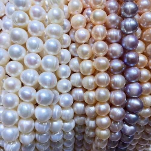 Wholesale 9-10MM Real Cultured Freshwater Potato Shape Pearl Necklace Strand String Jewelry Beads Accessory 10pcs/lot