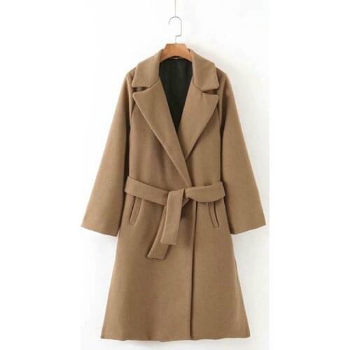 Women Solid Thick Coats Jacket With Blet Long Sleeves Pocket Office Ladies Elegant Autumn Winter Coat Winter Clothes Women Ropa