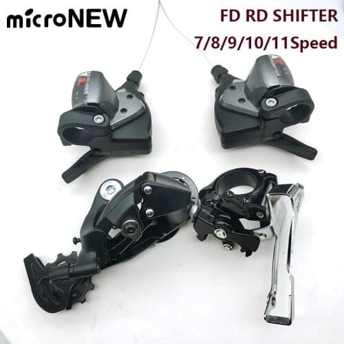 MicroNEW Bicycle Front Rear Derailleur Shifter Shift Lever 7/8/9/10/11 Speed MTB Mountain Bike Road Bicycle Derailleur Kit kits