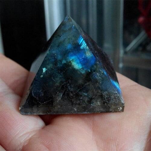 New style labradorite stone crystal pyramid, moonlight stone four column home decoration