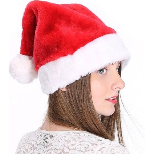 Plush Christmas Hats Hat Warm Christmas Red Hat for Adult Children Santa Claus Christmas Cap Decoracion Navidad 2022 Xmas Gifts