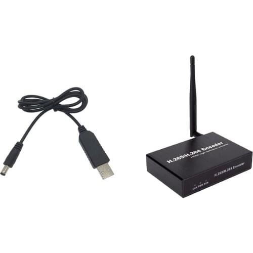 DC 5V To DC 12V Step UP Module USB Converter Adapter Cable With H.264 HDMI Video Audio Wifi Encoder (EU Plug)