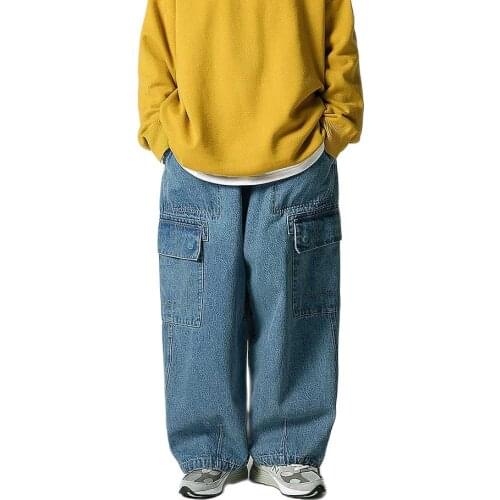 Oversize Wide Leg Hiphop Harem Jeans Men Women Casual Denim Pants Straight Loose Baggy Trousers Streetwear Cargo Pants bf Jeans