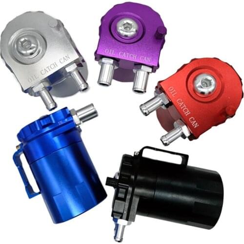 SPSLD Baffled Aluminum Oil Catch Can Reservoir Tank / Oil Tank With Air Filter Universal 300ML