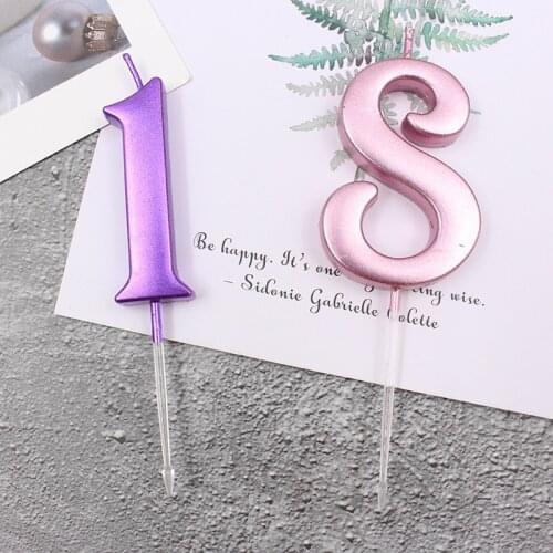 Number Birthday Candles 1 2 3 4 5 6 7 8 9 0 Gold Sliver Kids Birthday Candles for Cake Party Supplies Decoration Cake Candles