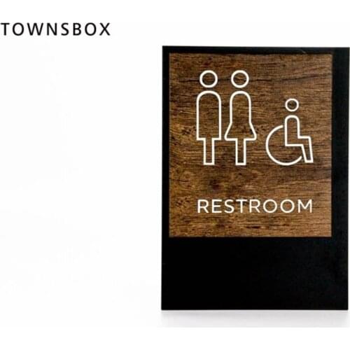 Wc sign plate custom UV printing man woman toilet signage plate room door sign board custom printing letter icon
