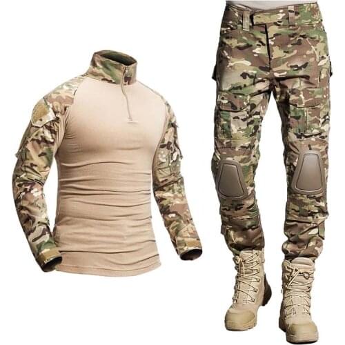 Outdoor Fishing Airsoft Tactical Uniform Multicam Military Shirt Camping Camo Suits Hunting Army Shirts Uniforms Combat Suit Men