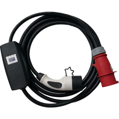 Type 2 evse mobile charger station/khons mode 2 ev charging cable for smart car/32a station with cable industry plug ev charger