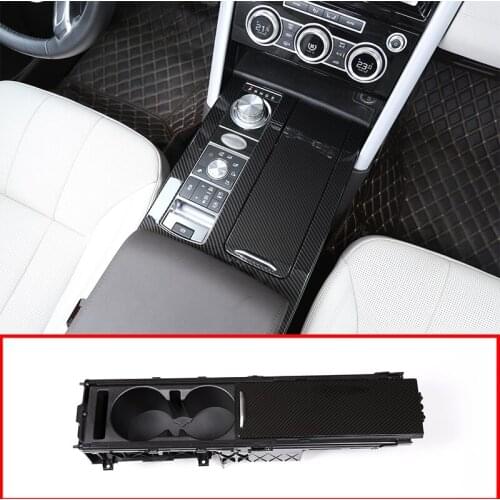 Carbon Color For Land Rover Discovery 5 LR5 l462 2017-18 ABS Chrome Center Console Protection Cup Holder Frame