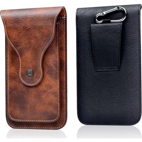 Universal Outdoor Climbing Belt Clip Holster Retro Men Faux Leather Waist Bag Phone Holder mariconera hombre riñonera hombre