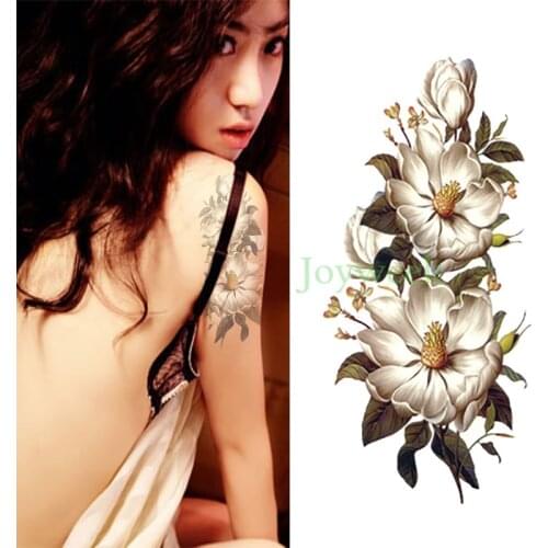Waterproof Temporary Tattoo Sticker orchid Gardenia flower tatto stickers flash tatoo fake tattoos for women girl
