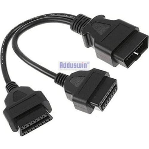 High Quality OBDII OBD2 Cable Extension Splitter 16 Pin Male to Dual Female Y OBD Cable